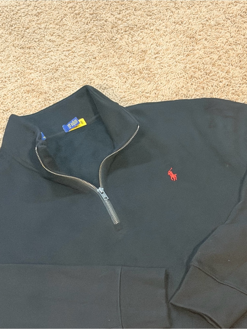 Polo Ralph Lauren Estate Rib Quarter Zip Sweater Black Mens 1XB NWOT